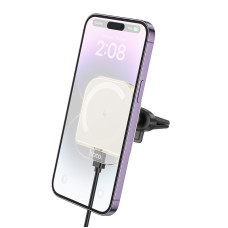 Автотримач з БЗП Hoco HW17 Crystal (air outlet) - White