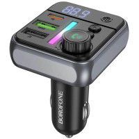 Автомобильное зарядное устройство FM модулятор Borofone BC50 Ascenso PD20W+QC3.0 total 38W (2USB-A/1C) - Black