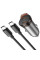 Автомобильное зарядное устройство Hoco NZ16B Rigorous PD45W (2USB-C) + кабель Type-C to Type-C - Metal grey - фото
