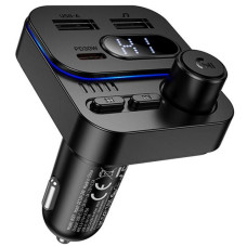 Автомобильное зарядное устройство FM модулятор Borofone BC61 Ocean PD30W+QC3.0 total 45W (2USB-A/1C) - Black