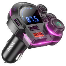 Автомобільний зарядний пристрій FM модулятор Hoco DFM01 Legend 20W+QC3.0 (2USB-A/1C) - Black