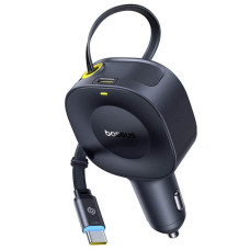 Автомобільний зарядний пристрій Baseus PrimeTrip VR2 30W with retractable cable (2USB-C) (C0206401) - Cosmic Black