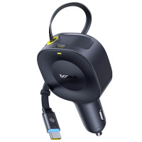 Автомобільний зарядний пристрій Baseus PrimeTrip VR2 45W with retractable cable (2USB-C) (C02069) - Cosmic Black