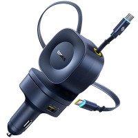 Автомобільний зарядний пристрій Baseus PrimeTrip VR2 Max PD100W+QC3.0 with retractable cable (1USB-A/3C) (C02066) - Cosmic Black