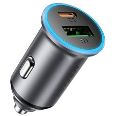 Автомобільний зарядний пристрій Acefast B15 PD20W+QC3.0 total 65W (1USB-A/1C) - Gray