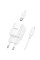 Мережевий зарядний пристрій Hoco C147A PD20W+QC3.0 (1USB-A/1C) + кабель Type-C to Lightning - White - фото