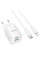 Мережевий зарядний пристрій Hoco C147A PD20W+QC3.0 (1USB-A/1C) + кабель Type-C to Lightning - White - фото