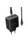 Мережевий зарядний пристрій Hoco C160A Upgrade PD65W+QC3.0 (1USB-A/2C) + кабель Type-C to Type-C - Black - фото