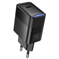 Мережевий зарядний пристрій Hoco CS113A Lounge PD40W (1USB-C) - Black