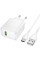 Мережевий зарядний пристрій Hoco CS111A Lounge PD22.5W (1USB-C) + кабель USB to Type-C - White - фото