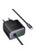 Мережевий зарядний пристрій Hoco C164A New PD30W+QC3.0 (1USB-A/1C) + встроенный кабель Type-C - Black - фото