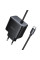 Мережевий зарядний пристрій Hoco C163A New PD25W (1USB-C) + встроенный кабель Type-C - Black - фото