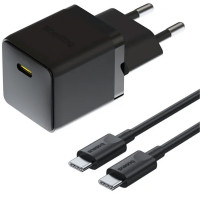 Мережевий зарядний пристрій Baseus Palm Fast Charger 20W (1USB-C) + кабель Type-C to Type-C (P10111602) - Cluster Black