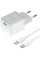 Мережевий зарядний пристрій Baseus Palm Fast Charger 20W (1USB-C) + кабель Type-C to Type-C (P10111602) - Moon White - фото