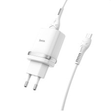 Сетевое зарядное устройство Hoco C12Q Smart QC3.0 3A (1USB-A) + кабель USB to MicroUSB - Белый