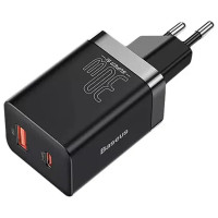 Мережевий зарядний пристрій Baseus Super Si Pro Quick Charger 30W (1USB-A/1C) (CCSUPP-E) - Black