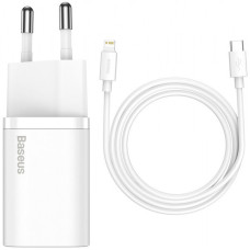 Сетевое зарядное устройство Baseus Super Si Quick Charger 20W (1USB-C) + кабель Type-C to Lightning (TZCCSUP-B) - Белый