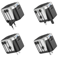 Мережевий зарядний пристрій Hoco AC5 Level 2USB+Socket - Black