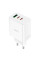 Мережевий зарядний пристрій Hoco C126A PD40W+QC3.0 (1USB/2Type-C) - White - фото