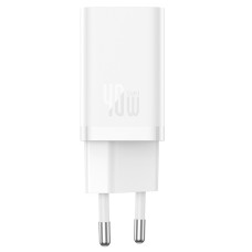 Мережевий зарядний пристрій Baseus GaN5 Pro OS + Type-C to Type-C 40W (CCGP18010) - White