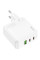 Мережевий зарядний пристрій Hoco C115A Header PD65W+QC3.0 (1USB-A/2C) - White - фото