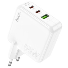 Мережевий зарядний пристрій Hoco C115A Header PD65W+QC3.0 (1USB-A/2C) - White