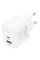 Мережевий зарядний пристрій Hoco CS54A Surplus PD20W+QC3.0 (1USB-A/1C) - White - фото