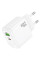 Мережевий зарядний пристрій Hoco CS54A Surplus PD20W+QC3.0 (1USB-A/1C) - White - фото