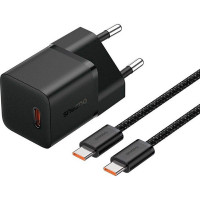 Мережевий зарядний пристрій Baseus GaN5 Fast Charger (mini) PD25W (1USB-C) + кабель Type-C to Type-C (P10110909113) - Cluster Black
