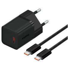 Мережевий зарядний пристрій Baseus GaN5 Fast Charger (mini) 30W (1USB-C) + кабель Type-C to Type-C (P10110902) - Cluster Black