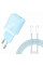 Мережевий зарядний пристрій Baseus GaN5 Fast Charger (mini) 30W (1USB-C) + кабель Type-C to Type-C (P10110902) - Galaxy Blue - фото