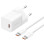 Мережевий зарядний пристрій Baseus GaN5 Fast Charger (mini) 30W (1USB-C) + кабель Type-C to Type-C (P10110902) - Moon White