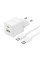 Мережевий зарядний пристрій Baseus Palm Fast Charger 30W (1USB-A/1C) + кабель Type-C to Type-C (P1011160A) - Moon White - фото
