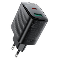 Мережевий зарядний пристрій Acefast A106 GaN PD45W (1USB-A/1C) - Black