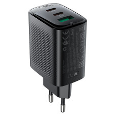 Мережевий зарядний пристрій Acefast A108 GaN PD67W (1USB-A/2C) - Black