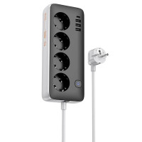 Подовжувач Hoco AC21 Sunlight 4-bit (1C/3A/4xSocket) (1.5m) - White