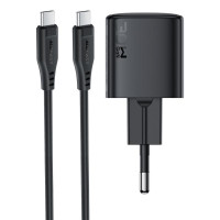 Сетевое зарядное устройство Acefast A118 PD30W GaN (1USB-C) + кабель Type-C to Type-C - Black