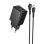 Мережевий зарядний пристрій Hoco N71 Nuevo PD30W+QC3.0 (1USB-A/1C) + кабель Type-C to Lightning - Black