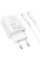 Мережевий зарядний пристрій Hoco N71 Nuevo PD30W+QC3.0 (1USB-A/1C) + кабель Type-C to Type-C - White - фото