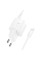 Мережевий зарядний пристрій Hoco N66 Ingenious PD35W (1USB-C) + кабель Type-C to Lightning - White - фото