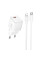 Мережевий зарядний пристрій Hoco N66 Ingenious PD35W (1USB-C) + кабель Type-C to Lightning - White - фото