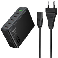 Мережевий зарядний пристрій Hoco C152A Modern PD70W 6in1 (5USB-C і 1USB-A) - Black