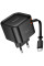 Мережевий зарядний пристрій Hoco C153A Changer With Retractable Cable Type-C PD20W - Black - фото