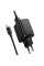 Мережевий зарядний пристрій Hoco C157A Smart PD30W+QC3.0 (1USB-A/1C) + кабель USB to Type-C - Black - фото