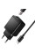 Мережевий зарядний пристрій Hoco C157A Smart PD30W+QC3.0 (1USB-A/1C) + кабель USB to Type-C - Black - фото