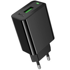 Мережевий зарядний пристрій Hoco CS92A Leader 18W+QC3.0 (1USB-A) - Black
