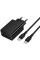 Мережевий зарядний пристрій Hoco CS95A Leader PD30W+QC3.0 (1USB-A/1C) + кабель Type-C to Type-C - Black - фото