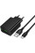 Мережевий зарядний пристрій Hoco CS92A Leader 18W+QC3.0 (1USB-A) + кабель USB to Type-C - Black - фото