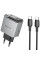 Мережевий зарядний пристрій Borofone BN21 Lena PD40W+QC3.0 (2USB-C) + кабель Type-C to Type-C - Metal gray - фото