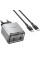 Мережевий зарядний пристрій Borofone BN21 Lena PD40W+QC3.0 (2USB-C) + кабель Type-C to Type-C - Metal gray - фото